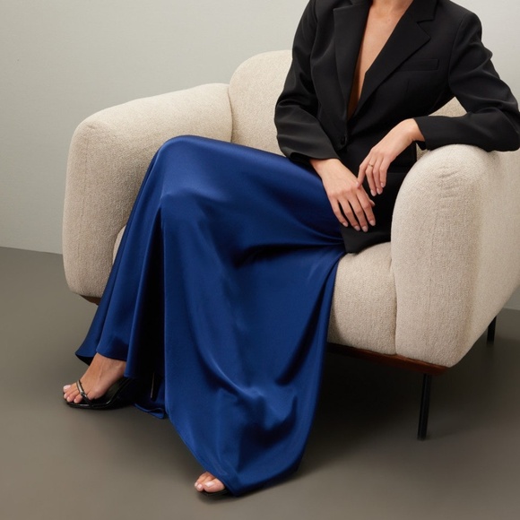 Polo Ralph Lauren Satin cobalt MAXI Skirt, 0 - Picture 3 of 14